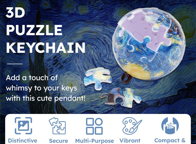 3D Puzzle keychain detail 1