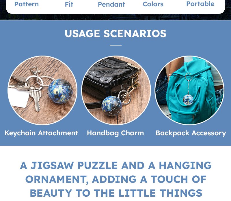 3D Puzzle keychain detail 2