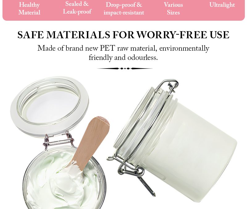 Bail Closure PET Cosmetic Jars for Skincare detail 2