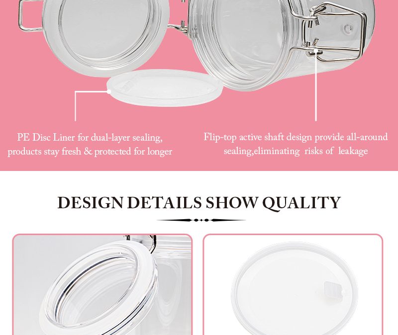 Bail Closure PET Cosmetic Jars for Skincare detail 6