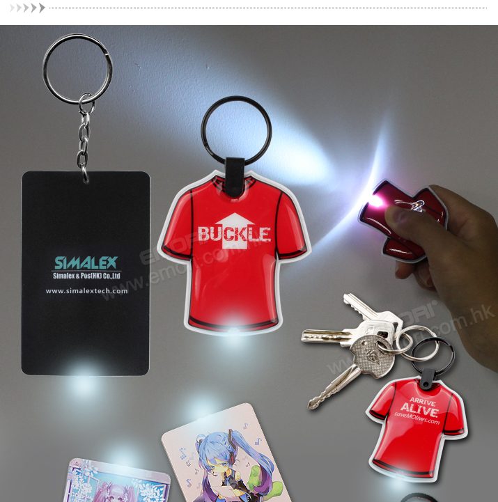 LED Plastic Flashlight Keychain detail 1