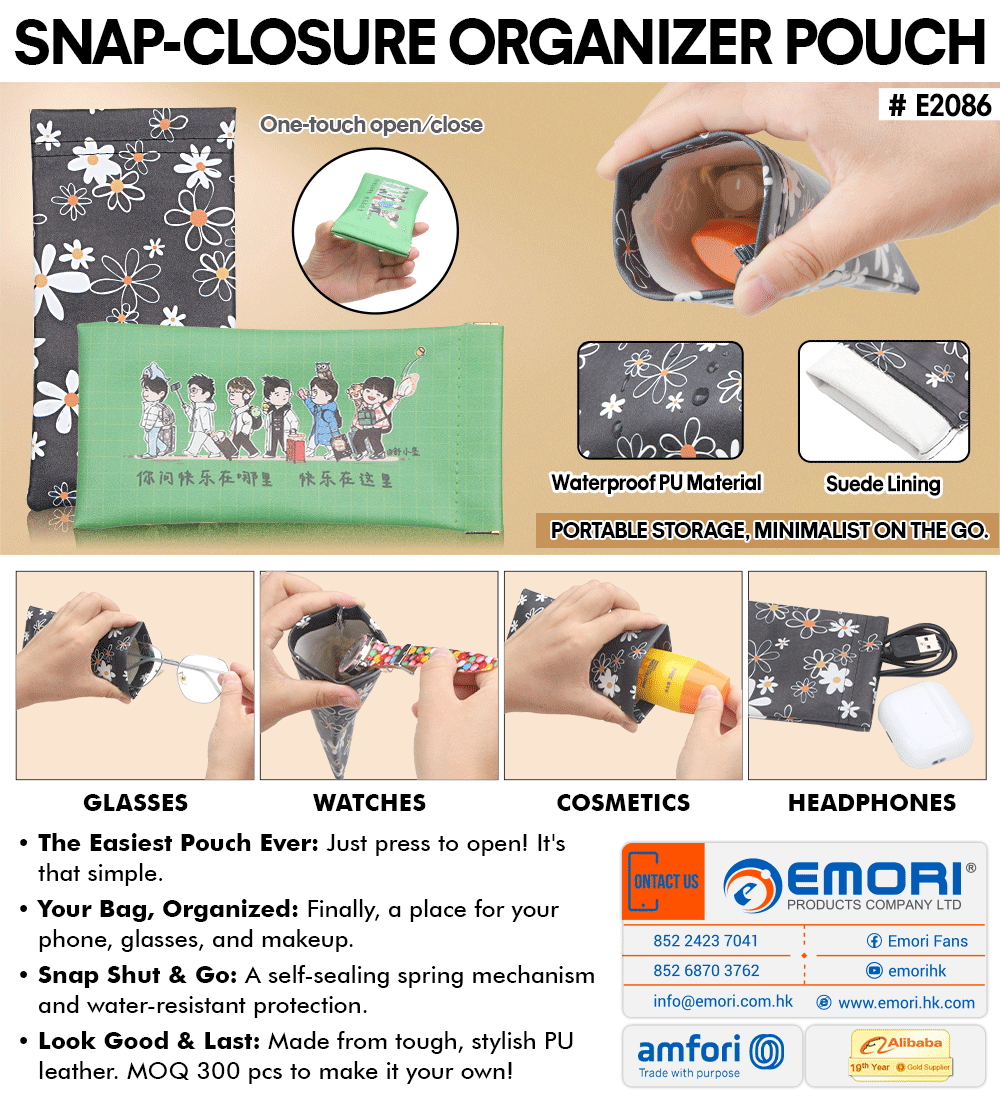 Snap-Closure Organizer Pouch detail 1