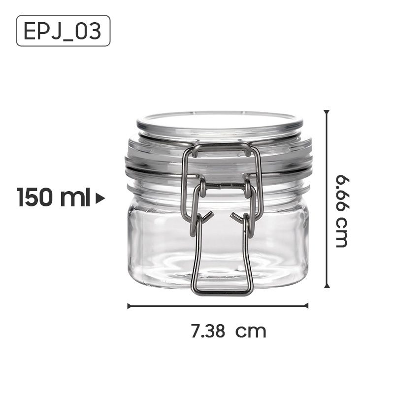 Bail Closure PET Cosmetic Jars for Skincare