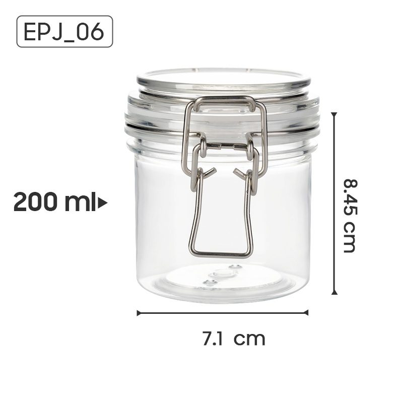 Bail Closure PET Cosmetic Jars for Skincare