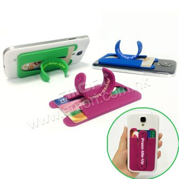 Silicone Mobile Card Pocket with Stand