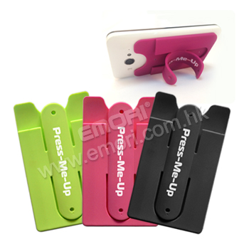 Silicone Mobile Card Pocket with Stand photo 2