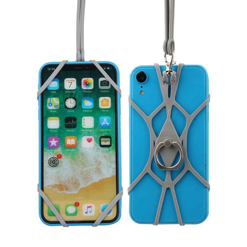 Silicone Phone Strap Lanyard With Ring Holder
