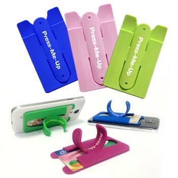 Silicone Mobile Card Pocket with Stand